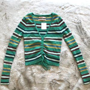 Urban Outfitters Striped Ruched Long Sleeve